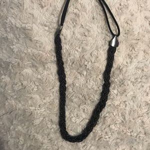 Black braided beaded headband